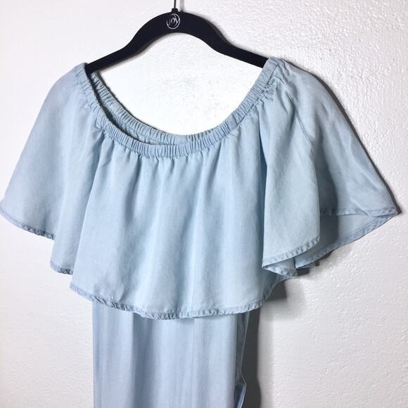 Old Navy Off the Shoulder Lyocell Belted Dress Size Medium - Picture 2 of 7